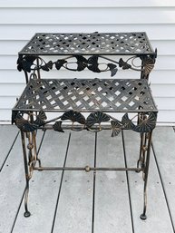 Pair Of Iron Tiered Tables