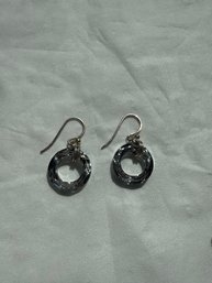 Murano Glass Dangle Drop Earrings Sterling Silver