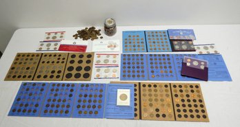 A Small Coin Collection - US Cents, Indians, Wheaties, Proof & US Mint Sets, More