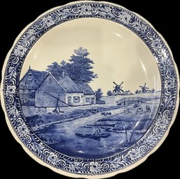 Vintage Royal Sphinx Maastricht 15.5' Delft Blue Charger Wall Plate – Signed J. Sonneville
