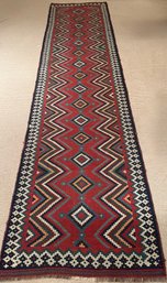 Vintage Multi Color Kilim Long Runner Carpet