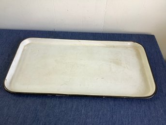 Large White Enameled Tray