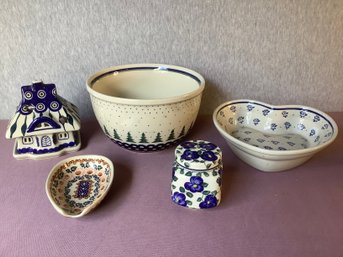 Mixed Polish Pottery Lot