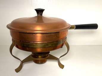 A Vintage Copper & Brass Chafing Dish