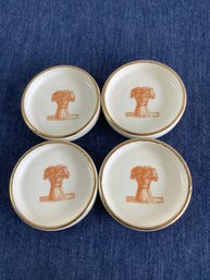 Wheat Gold Trimmed Ceramic Coasters