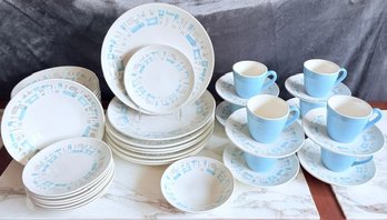 Vintage 41 Piece Blue Heaven Underglaze By Royal China Dinnerware