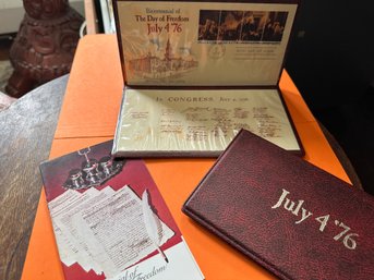 Two Sets Fleetwood First DauyOf Issue Bicentennial Stamps In Cases