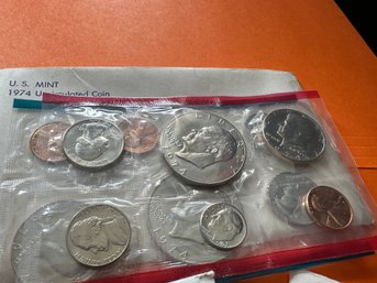 3 Sets Of U S Mint Uncirculated Coins  1970, 1971, 1974