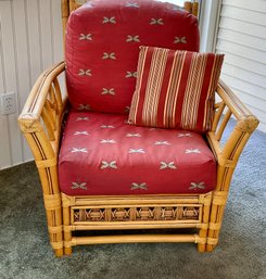 Vintage South Sea Bamboo And Rattan Armchair Lot #1