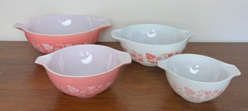 Vintage Rare Pyrex Pink Gooseberry Cinderella Mixing Bowls