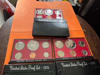 U S Proof Sets 1974, 1975, 1976