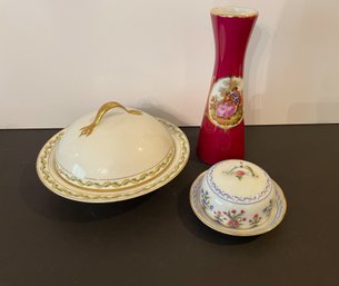 Vintage Limoges Porcelain Trio