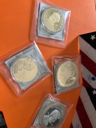 4 American MInt Presidential Coins With Coa's