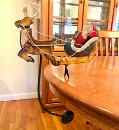 Vintage Authentic Models 'Santa In Sleigh' Tin Balance Toy