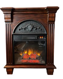 Classic Flame Regency Electric Fireplace Mantel  Twin Star International  Dark Cherry Finish  Works Great