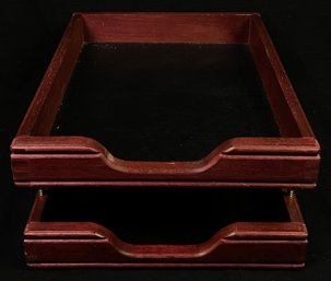 Vintage Wooden Desk Top Letter Organizer