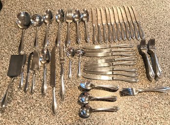 Large RSVP Stainless Steel Flatware Set - Indonesia 18/10 - Beaded Edge Pattern