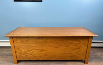 Solid Golden Oak Hinged Top Blanket Chest*