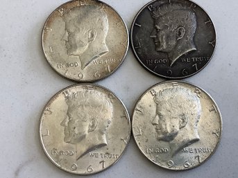 Lot Of 4 - 1967 Kennedy Half-dollars #165