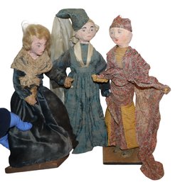 Trio Of Papier-Mache & Cloth Dolls