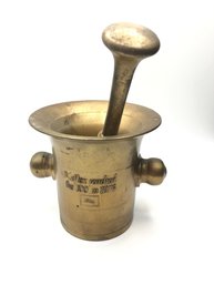 Vintage Eli Lilly Brass Mortar & Pestle - Keflex Pharmaceutical Promo (1978)