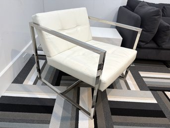 White Faux Leather Chair