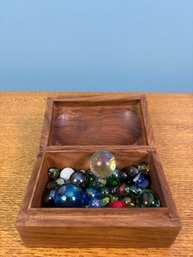Exotic Wood Dome Top Small Keepsake Box Of Marbles