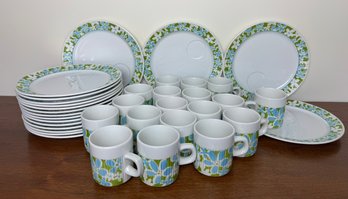 Terra Stone By Jonas Roberts Moulin Pattern Dessert Service For 18