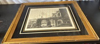 Vintage Luigi Rossini Architectural Print Featuring An Etching Or Engraving Of A Scene