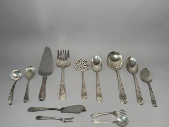 Vintage Kirk & Son 'Old Maryland' Pattern Sterling Silver Serving Utensils