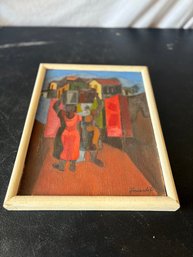 Original Expressionist Oil Painting On Canvas  Original Vintage Painting, Signed By Fernando P