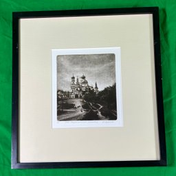 Framed & Signed Print Depicting The New Jerusalem Monastery In The Town Of Istra,by M. Lazareva