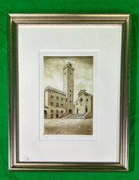 Framed & Signed Print Of The Historic Center Of San Gimignano Tuscany, Italy