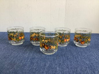 Bonne Sante 'good Health' Vintage Juice Glasses Set Of 5