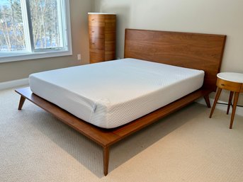 West Elm Mid Century Modern Style Queen Platform Bed