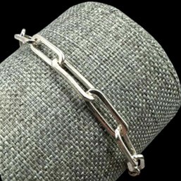 (B78) Sterling Silver Adjustable Chain Link Bracelet