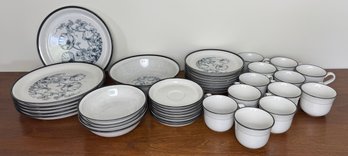 Large Nitto Heatherstone Tableware Service With Moon Flower Pattern Pieces
