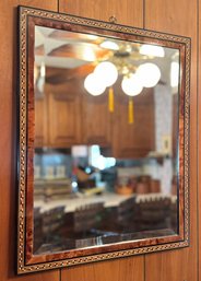 Geometric Inlaid Beveled Accent Wall Mirror