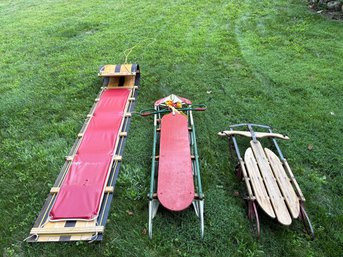 Trio Of Vintage Sleds