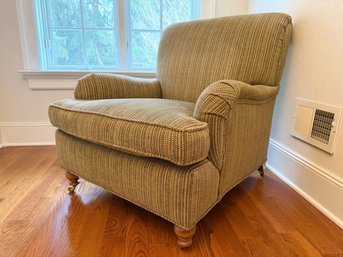 Custom Upholstered Accent Club Chair With Front Casters