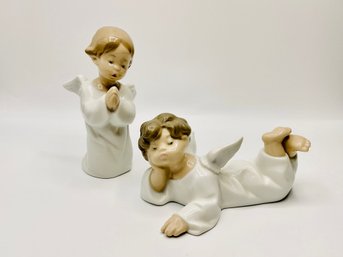 Lladro Spanish Porcelain Angel Figurines - Set Of 2