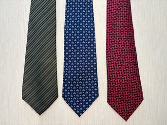 Hermes, Ferragamo & Armani Designer Silk Neck Ties