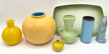 Vintage Ceramic Vases, Creamer & Tray