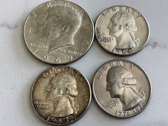Mixed Lot Of 4 - 40% Silver Coins #177