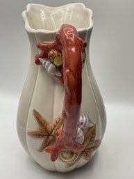 Vintage 1989 Fitz And Floyd 2-Quart Coastal Shell & Coral Pitcher