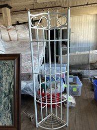Corner White Metal Shelf