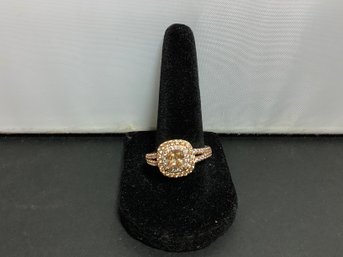 Sterling Silver Rose Gold Toned Ring Size 8 #6
