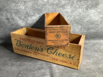 Pair Of Wooden Cheese Boxes