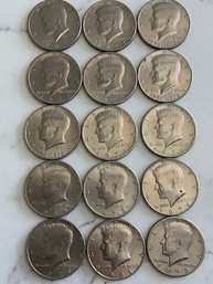 Lot Of 15 - Kennedy Half-Dollar Coins #182
