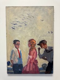 Listed Illustration Artist Harold Winfield Scott 1927 Oil Painting